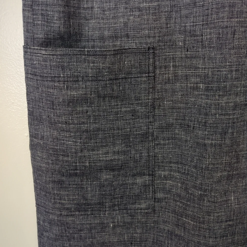 Theory Navy Linen Mod Shift Dress With Oversized Pockets, Size 4, EUC - Picture 3 of 4